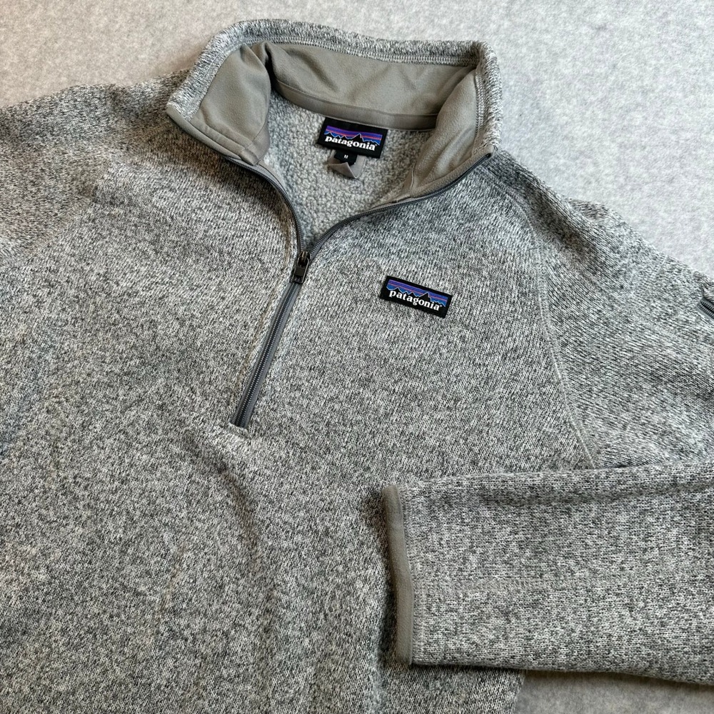 Patagonia Better Sweater 1/4 Zip Pullover Grey Heather Fleece Womens Medium
